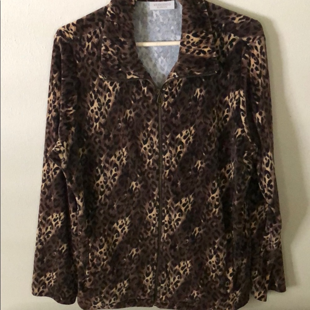 Cheetah print zip up jacket